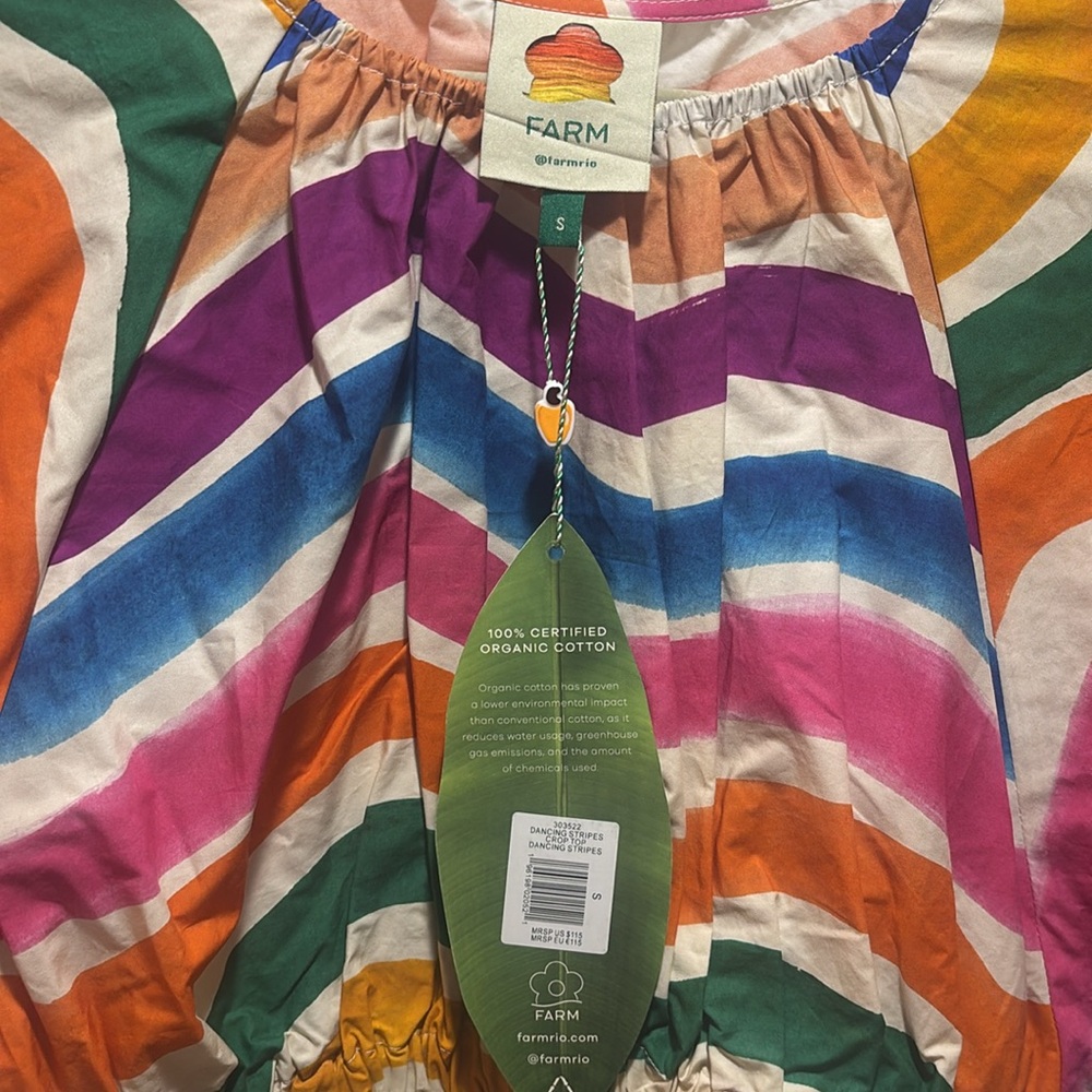 Farm Rio Dancing Stripes Crop Top - Picture 5 of 7